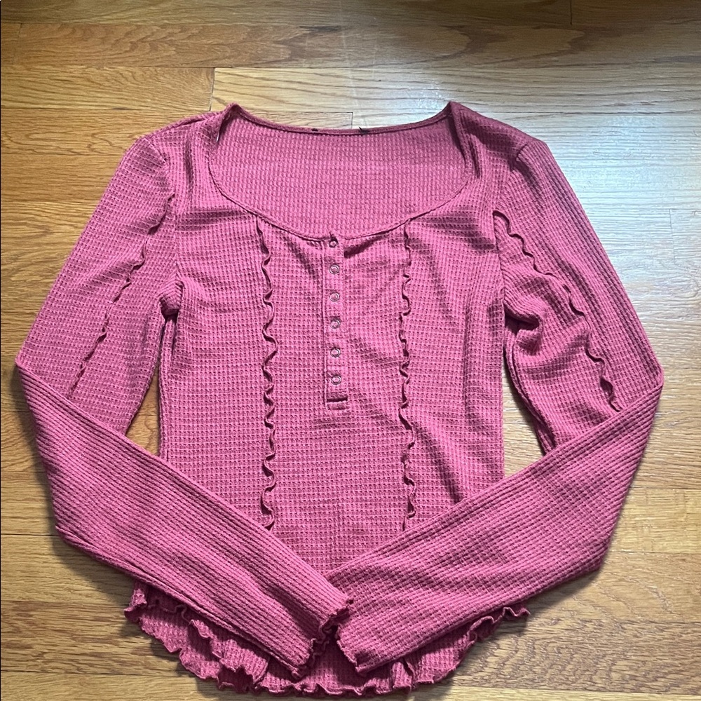 Women's Pink Long Sleeve Top